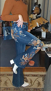 Leah Rizzo embroidered jeans Leah Rizzo embroidered jeans